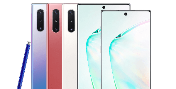 Samsung Galaxy Note 10 portfolio kolorów