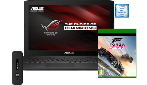 Asus ROG GL552 + modem + Forza Horizon 3