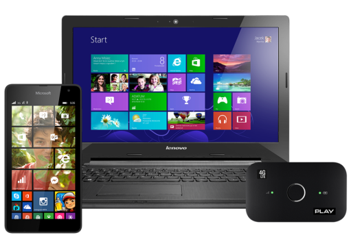 Lenovo G40-30 + Lumia 535 + Router LTE + Powerbank