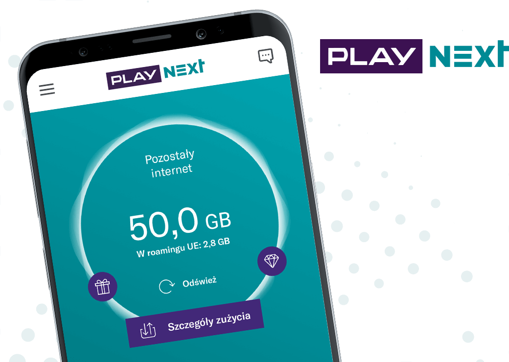 Ekran telefonu z aplikacją Play NEXT