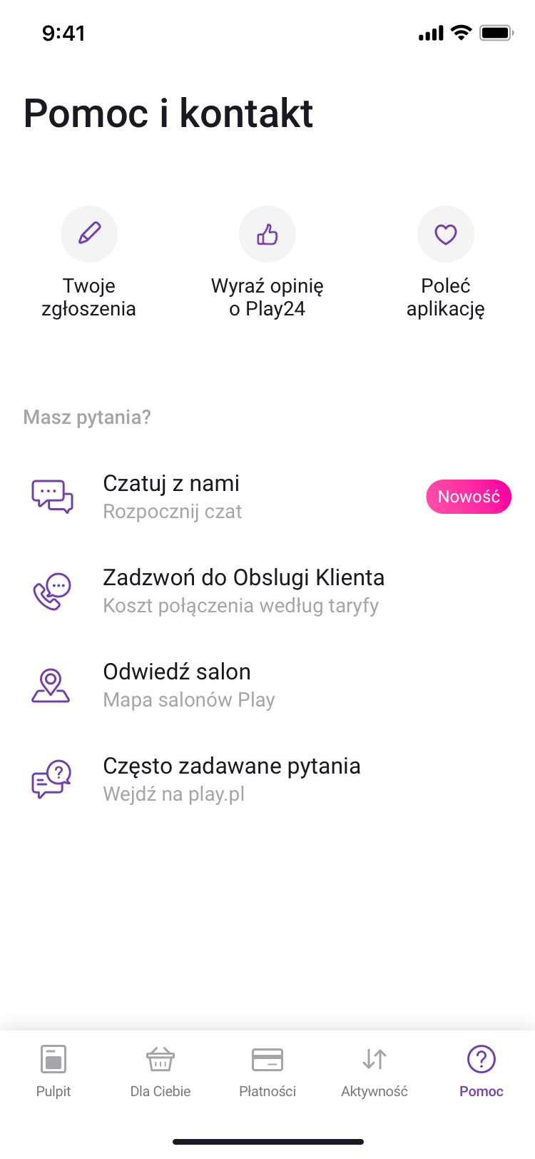 Kontakt z Play