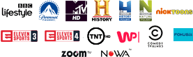 Pakiet podstawowy - kanały: BBC Lifestyle, Paramount, MTV Music, VH1 Classic, CNN, History, Polsat Viasat History, Nickelodeon HD, TNT